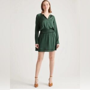 Quince Deep Green Long Sleeve Dress